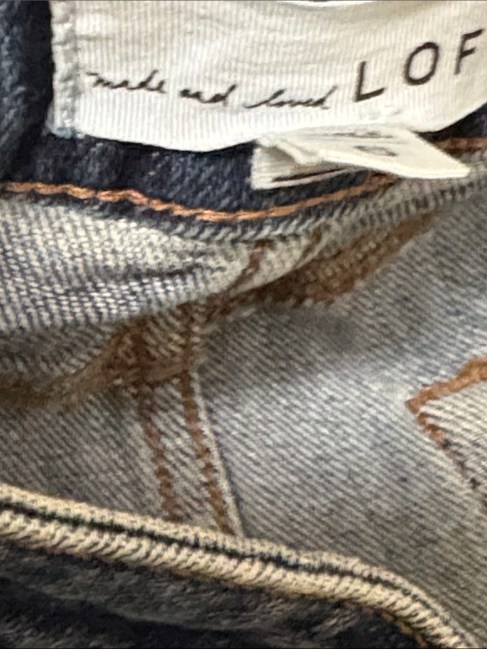 LOFT Medium Blue Denim Skirt with Frayed Hem - Picture 10 of 14
